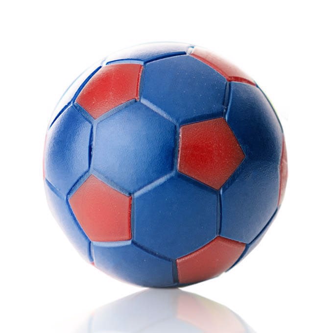 Fodbold blå/rød, 35 mm